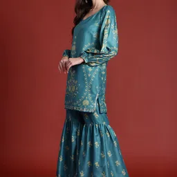 Anouk Printed Gotta Patti Kurta with Sharara & Dupatta image 3