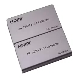 Techut 4K 120m HDMI Kvm Extender Transmitter Receiver Over Cat5/5E/Cat6 RJ45 Ethernet (Silver)-1