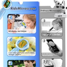 Pocket Digital Microscope, Magnifying Glass,Photo & Video Handheld Microscope,2”IPS Screen,2-8x Zoom Mini Microscope, Portable Microscope Adjustable Lights Gift for Kids image 3
