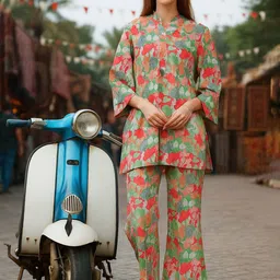 Lookmark Women Floral Printed Kurta with Trousers-picture-40