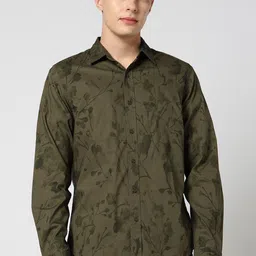 GAP All-Over Print Poplin Button-Down Slim Fit Cotton Shirt-image-76