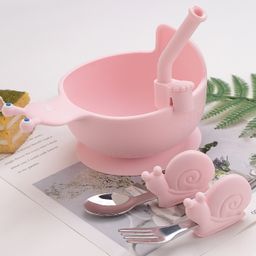 Snail Shaped Feeding Set of 3- Pink-73