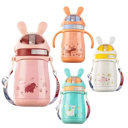 FunBlast Cartoon Shaped Insulated Water Bottle with Straw1 Pc Random Color and Print-image-25