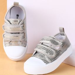 Cute Walk by Babyhug Casual Shoes with Velcro Closure & Sequins Detailing - Sliver-picture-38
