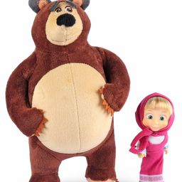 Masha  and The Bear Toy Set Brown & Pink - Height 27 cm-12