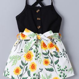 Mark & Mia Singlet Sleeves Jumpsuit With Floral Print - Black & White-image-32
