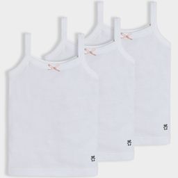 Mi Arcus 100% Cotton Pack Of 3 Sleeveless Solid Slips - White-image-102