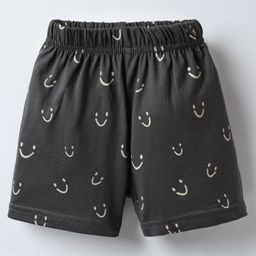 Ollypop Sinker Knee Length Shorts With Smile Print - Grey-image-20