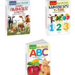 My First Big Picture Board Book ABC, Numbers 1-100 andFarm Animals & Pets : Educational board books for toddlers, Interactive board books for kids | Set of 3 board books - English-5