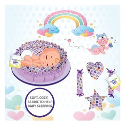 Toddylon Baby Gadda Set with Mosquito Net - Purple image 4