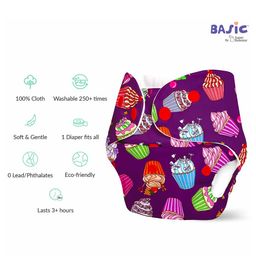superbottoms Super Bottoms Basic Reusable Cloth Diaper Cupcake Print- Multicolor image 5