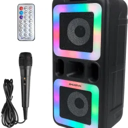 Soundpapa Party Speaker with Mic, Dual 4" Subwoofers, RGB Party Lights 50 W Bluetooth Party Speaker-2