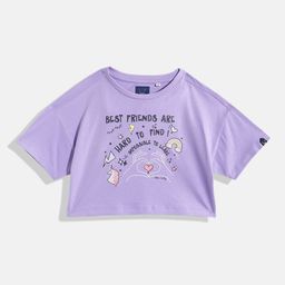Allen Solly Junior Girls Printed Drop-Shoulder Sleeves Pure Cotton T-Shirt-image-115