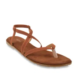 Metro Women's Tan Cross Strap Sandals-image-49