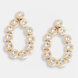 Sohi Gold Plated Party Designer Stone Drop Earrings-2