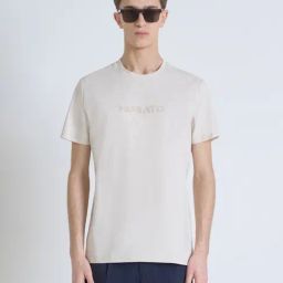 Antony Morato Beige Pure Cotton Regular Fit Solid T-Shirt-image-41