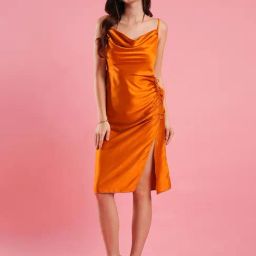 Globus Rust Slim Fit A Line Dress-image-47
