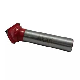 AKARI Router V Type Slotting Cutter Bit 8 mm Shank Size Red & Chrome for Routing in Wood, RB-73-24