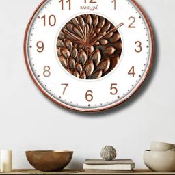 Random White & Brown Printed Round Wall Clock-picture-42