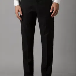 Louis Philippe Black Slim Fit Checks Trousers-picture-18