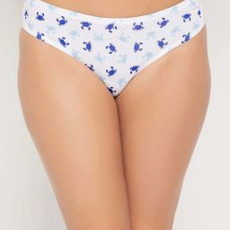 Clovia Cotton Pack of 5 Low Waist Printed Thong with Inner Elastic image 2