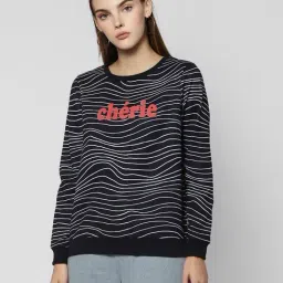 Vero Moda Navy & White Graphic Print Sweatshirt-picture-29