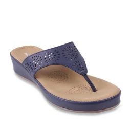 Mochi Women's Blue Thong Wedges-picture-17