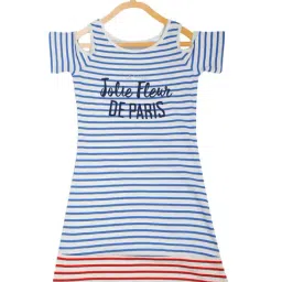 Elle Kids Multicolor Cotton Striped Dress-picture-42