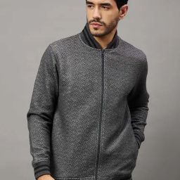 Club York Charcoal Regular Fit Self Pattern Sweatshirt-picture-0