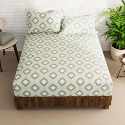 Bianca Envogue Sage 152 TC Micro Fabric Double Bedsheet with 2 Pillow Covers-picture-0