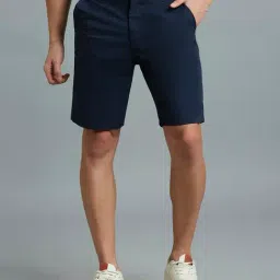 Reid & Taylor Navy Comfort fit Solid Shorts-picture-4