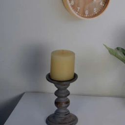 FOS LIGHTING Light Grey Wood Candle Holder without Candle - Set of 1-image-44