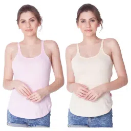 Dollar Missy Light Pink & Light Orange Cotton Camisole (Pack of 2)-picture-11