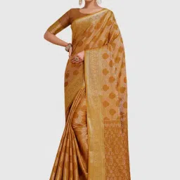 Mimosa Mustard Silk Woven Saree With Unstitched Blouse-picture-47