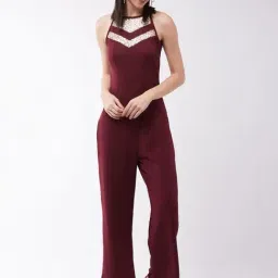 Miss Chase Wine Embellished Jumpsuit-image-35