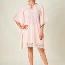 The Kaftan Company Light Pink Kaftan Dress-image-51