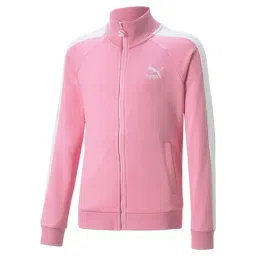 Puma Kids Pink & White Solid Track Jacket-image-9