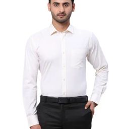 Park Avenue Yellow Slim Fit Shirt-image-34