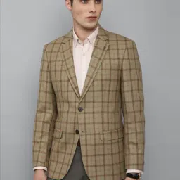 Louis Philippe Brown Regular Fit Checks Blazer-picture-9