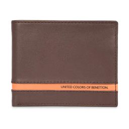 United Colors of Benetton Arnhem Brown & Orange Leather RFID Protected Bi-Fold Wallet-18