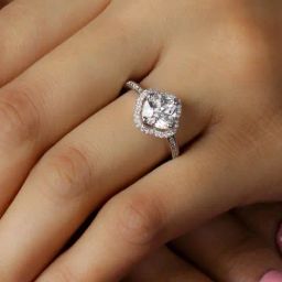 925 Silver Cushion Cut American Diamond Finger Solitaire Ring for Women & Girls-image-76