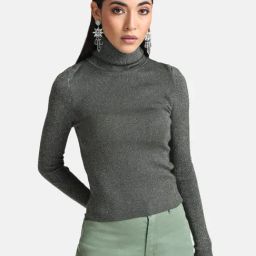 Kazo Puff Sleeves High Neck Pullover-image-1