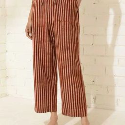 Fabindia Red Cotton Striped Pants-picture-22