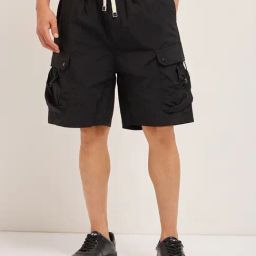 The Bear House Black Regular Fit Solid Shorts-image-72