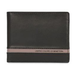 United Colors of Benetton Arnhem Black Leather RFID Protected Bi-Fold Wallet-24