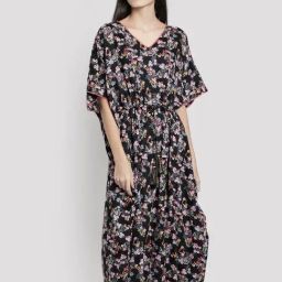 Dusk Attire Black Midnight Garden Kaftan-image-46