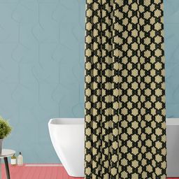 ArtzFolio Black & Yellow Floral Printed Waterproof Shower Curtains-image-76