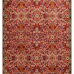 Presto Red & Gold Polyester Traditional Carpet image 2