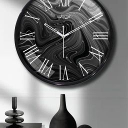 Random Black & White Printed Round Wall Clock-picture-34