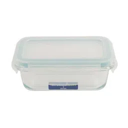 NATURALLY YOURS Transparent Glass Rectangle Container With Pp Lid 180 ml image 2